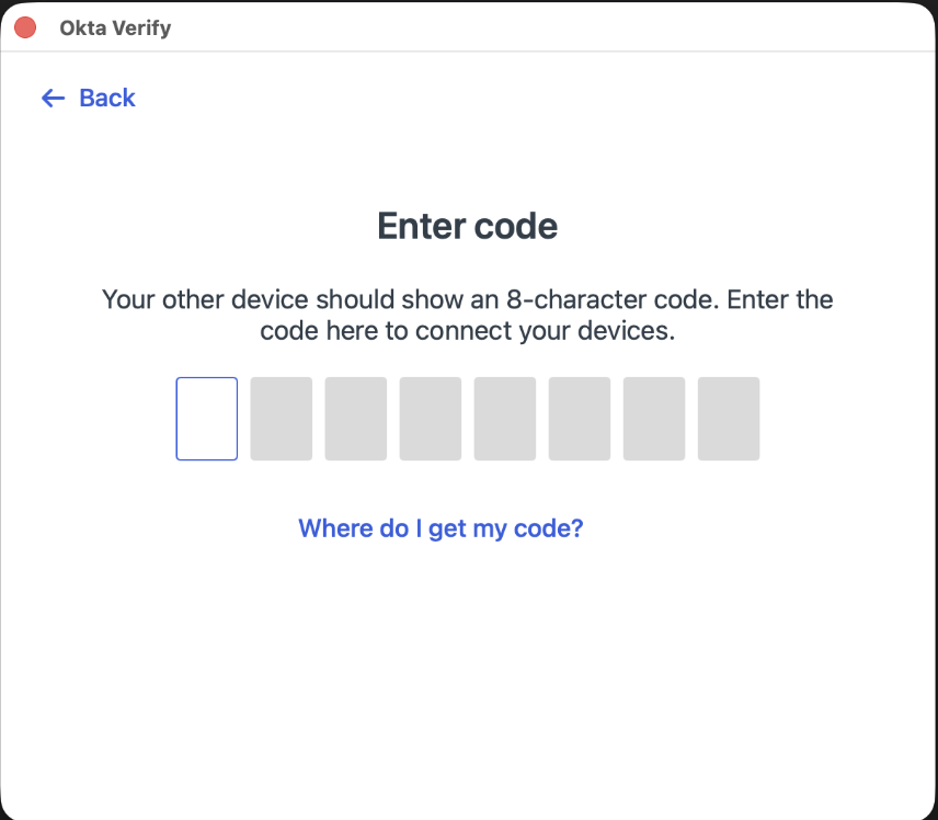 Enter code on laptop