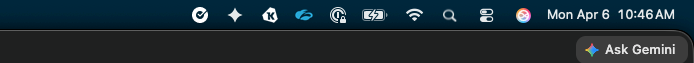 macOS menu bar with Okta Verify icon