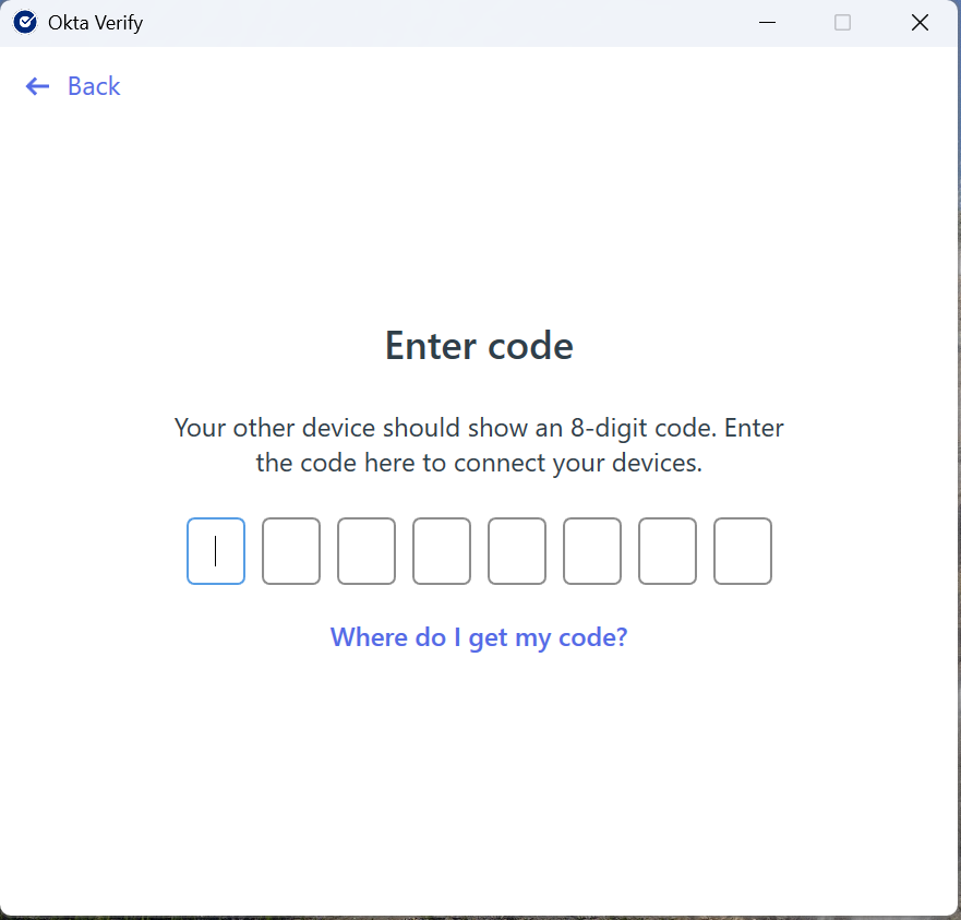 Enter code on Windows laptop